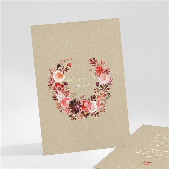 Faire-part décès Fleurs automnales réf.N251118