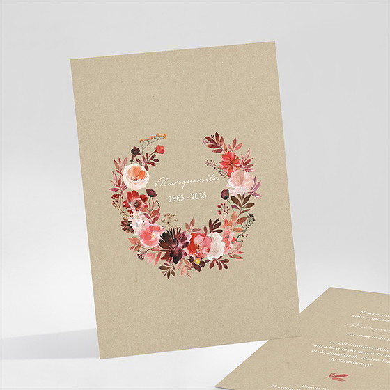 Faire-part décès fleurs automnales