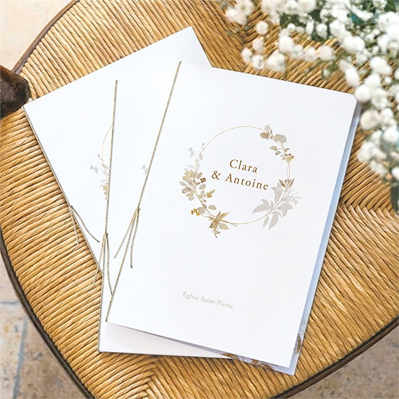 Livret de messe mariage délicatesse végétale