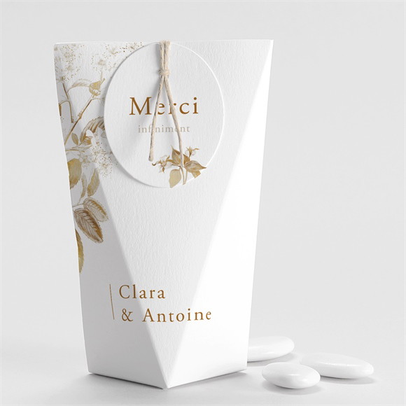 Boîte de dragées mariage Délicatesse végétale étui réf.N520376