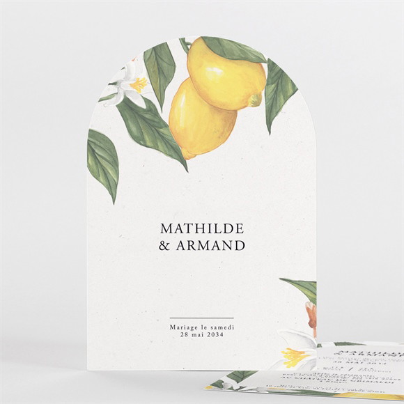 Faire-part mariage Citron arche réf.N27142