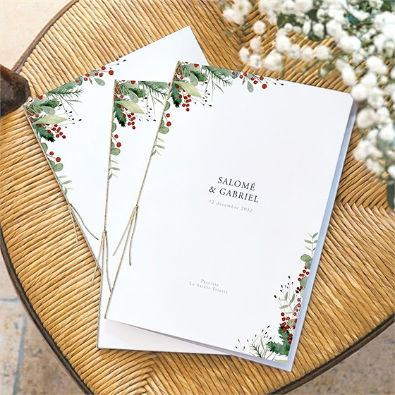 Livret de messe mariage thème noël