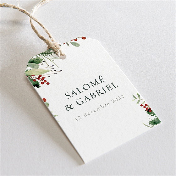 Etiquette mariage thème noël