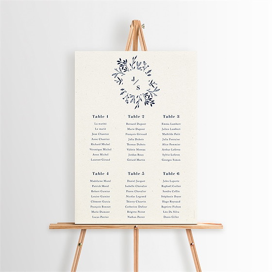 Plan de table mariage notre idylle