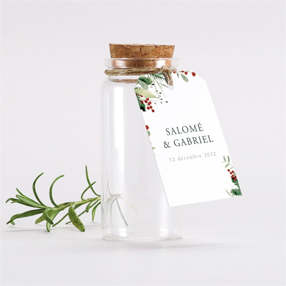 Mignonette mariage Thème Noël étiquette réf.N291859