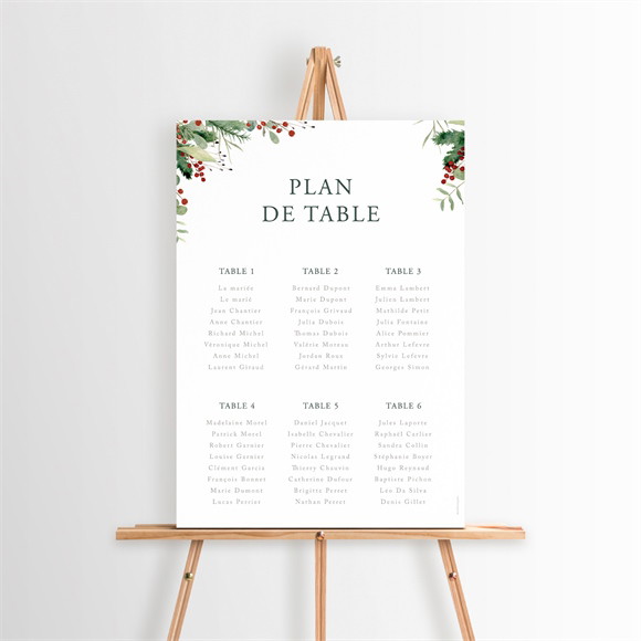 Plan de table mariage Thème Noël réf.N260313