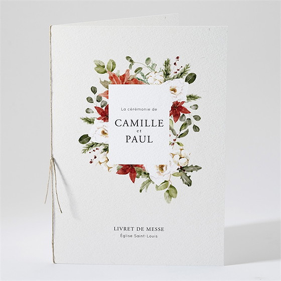 Livret de messe mariage fleurs d'hiver