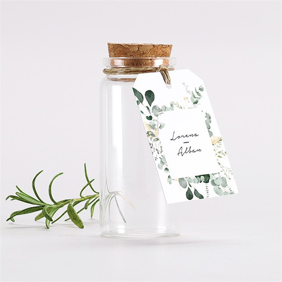 Mignonette mariage pastel étiquette