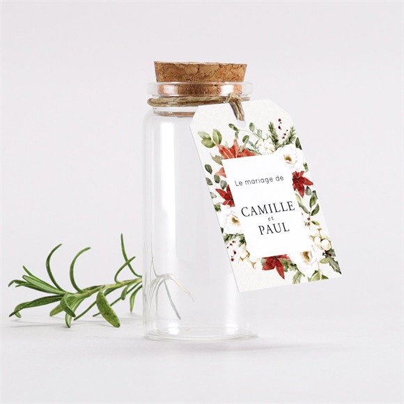 Mignonette mariage En rouge et blanc étiquette réf.N291856