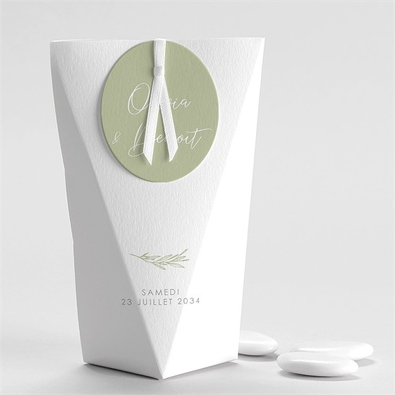 Boîte de dragées mariage tendre elegance étui