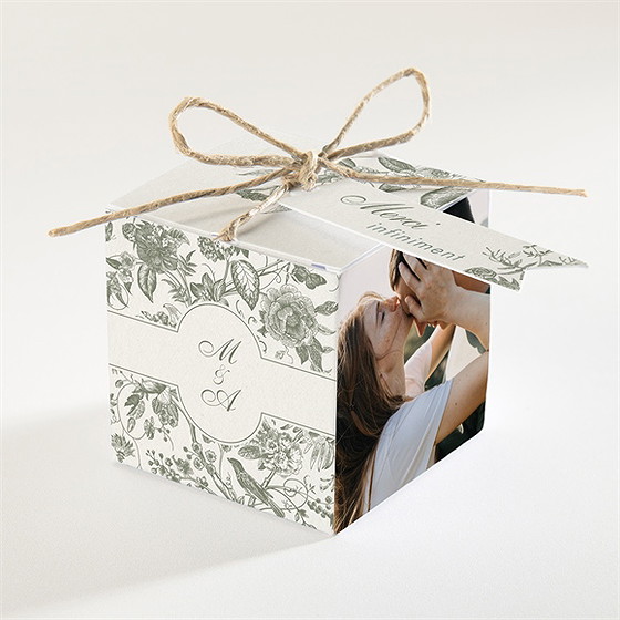 Boîte de dragées mariage romance