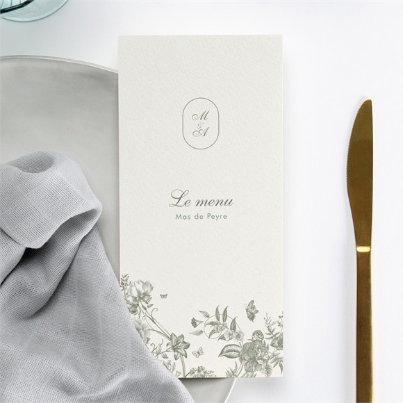 Menu mariage Romance réf.N221333