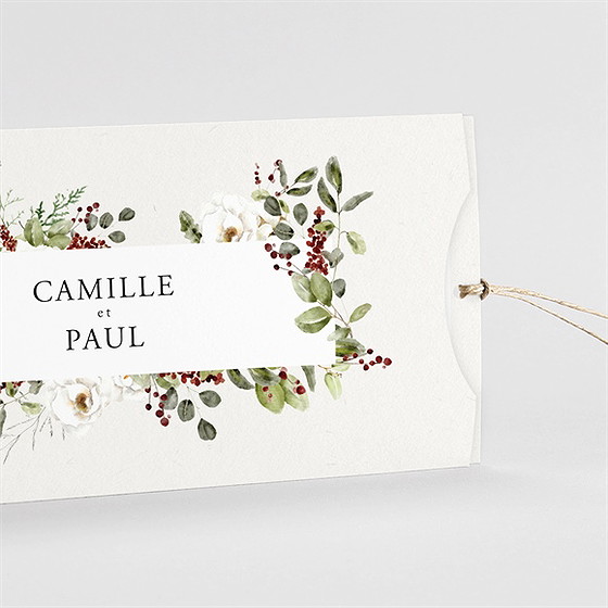 Faire-part mariage en rouge et blanc pochette duo