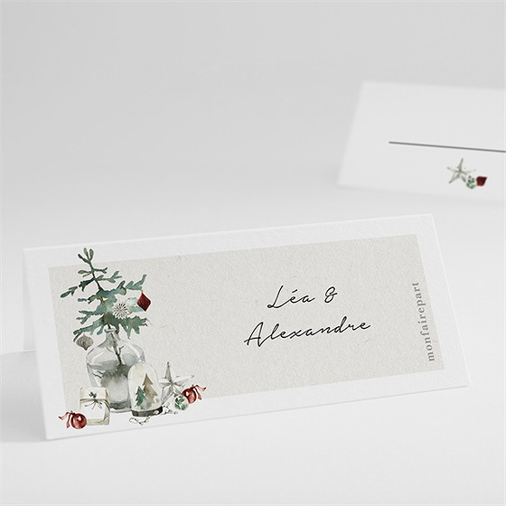 Marque-place mariage en hiver