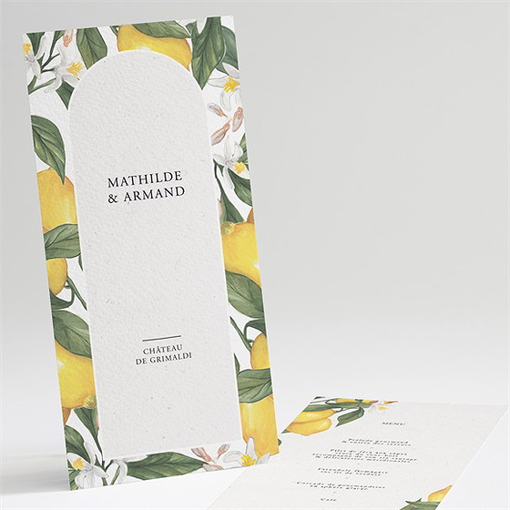 Menu mariage citron