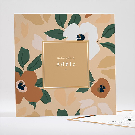 Faire-part naissance fleurs vintage