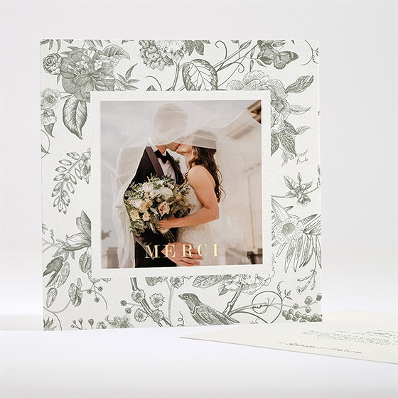 Remerciement mariage romance dorure