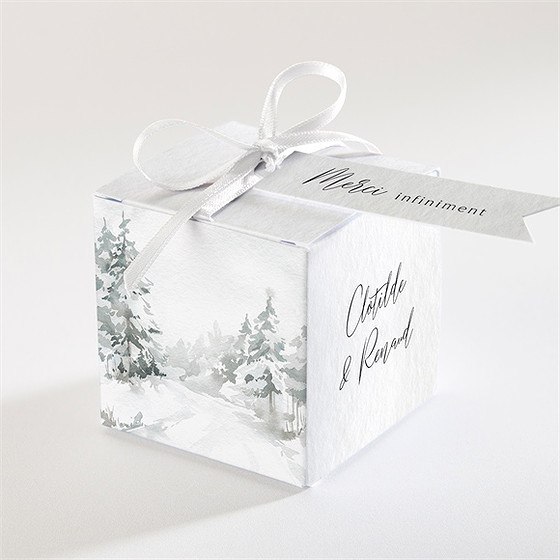 Boîte de dragées mariage montagnes