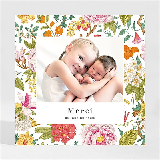 Remerciement naissance coloré magnet