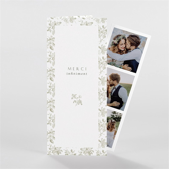 Remerciement mariage fleuri photomaton