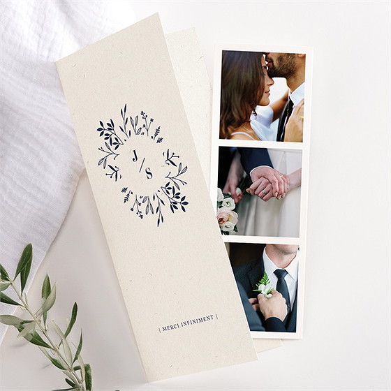 Remerciement mariage notre idylle photomaton