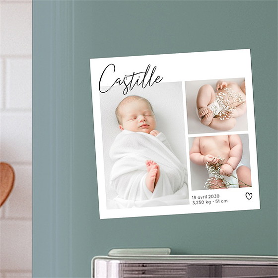 Faire-part naissance mon pele mele photo magnet