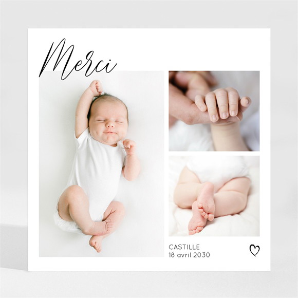 Remerciement naissance Mon Pele mele photo réf.N35047