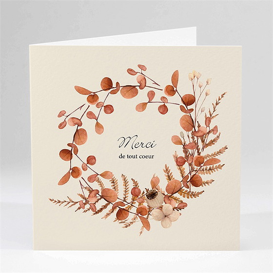 Remerciement décès belle esperance plié