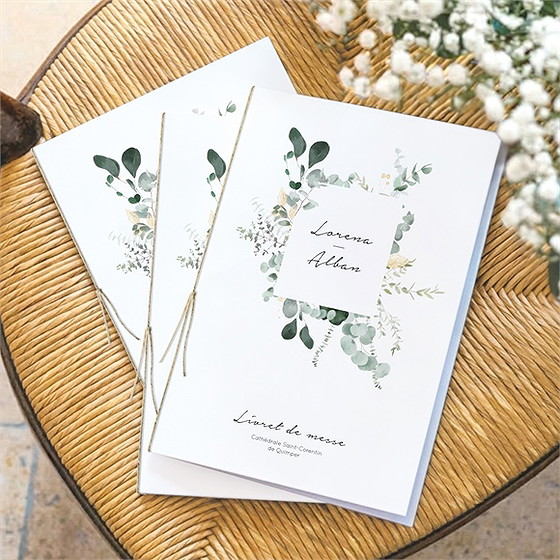 Livret de messe mariage pastel