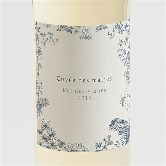 Etiquette de bouteille mariage tropiques