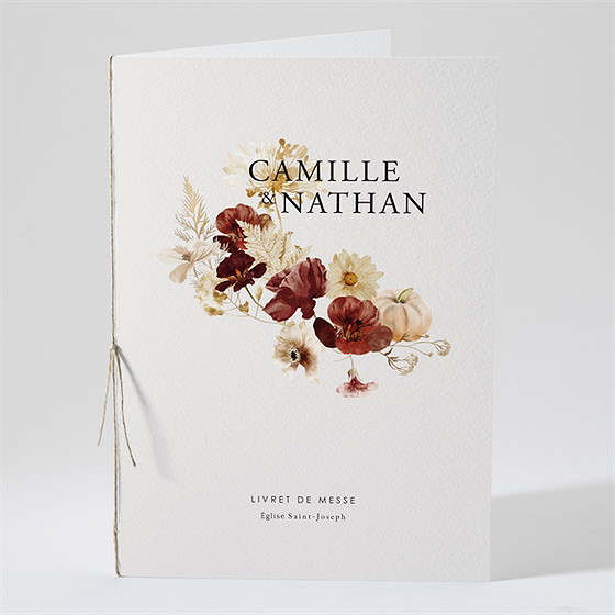 Livret de messe mariage en automne