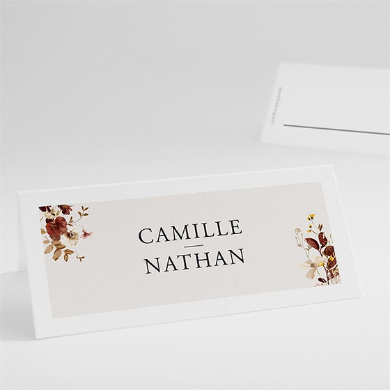 Marque-place mariage en automne