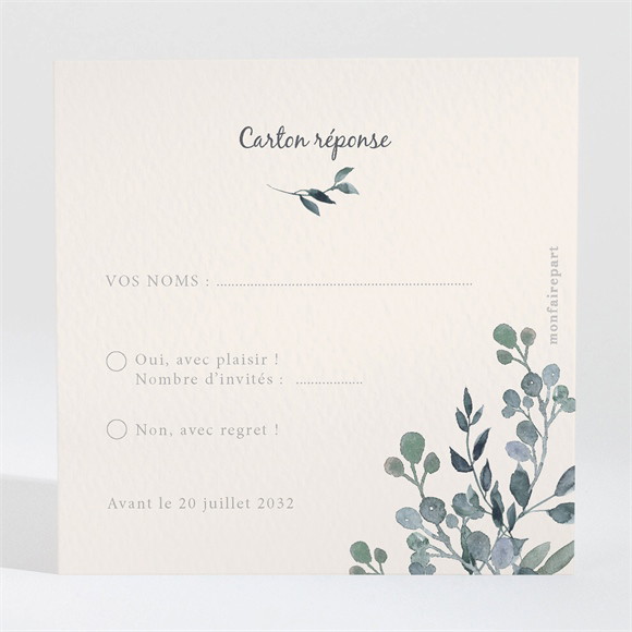 Carton réponse mariage Bel Eclat réf.N3002102