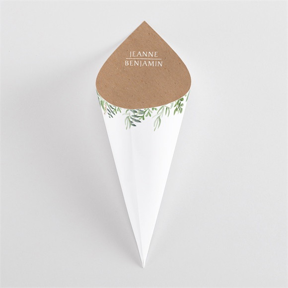 Cornet confettis mariage Nature chic réf.N54115