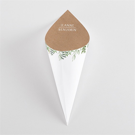 Cornet confettis mariage nature chic