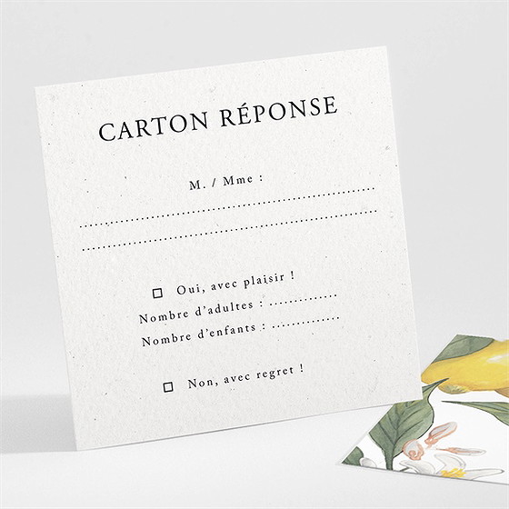 Carton réponse mariage citron