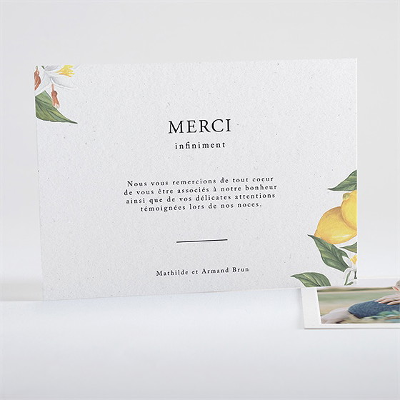 Remerciement mariage citron