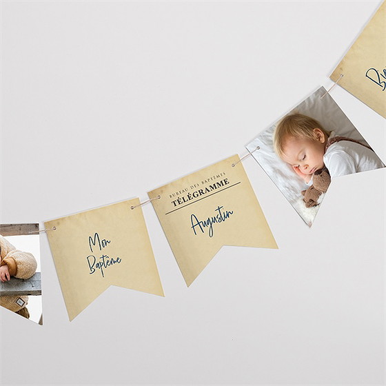 Guirlande baptême télégramme baptême