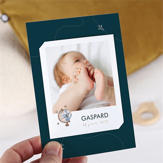 Faire-part naissance mon premier passeport duo