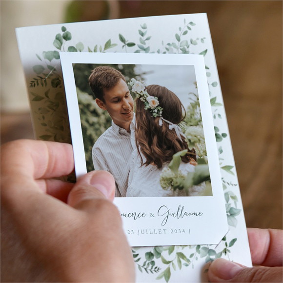 Remerciement mariage Lyrisme duo réf.N23113