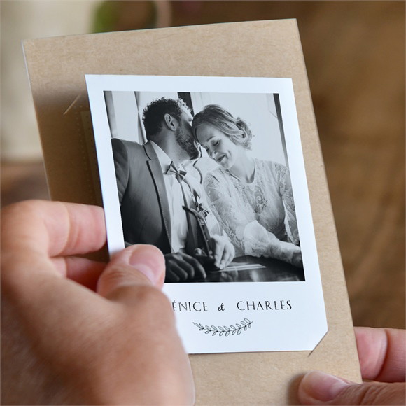 Remerciement mariage Avec programme duo réf.N23114