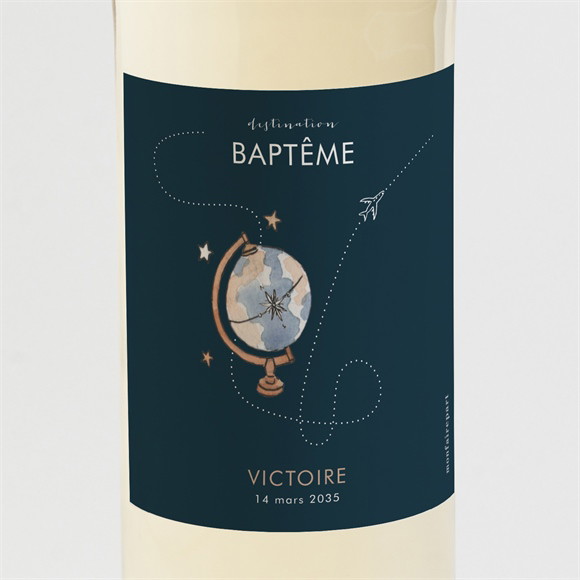Etiquette de bouteille baptême Mon Passeport Bapteme réf.N3002105