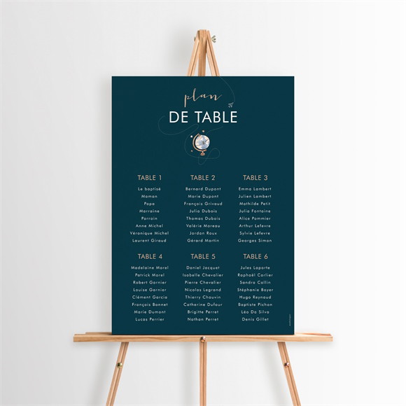 Plan de table baptême Mon Passeport Bapteme réf.N260362