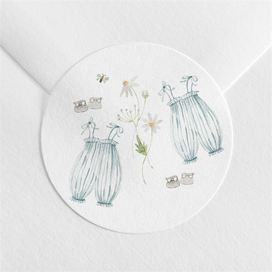 Sticker naissance jumeaux barboteuse