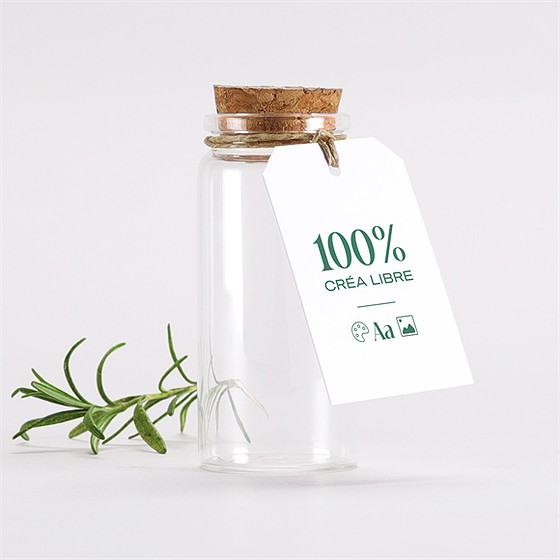 Mignonette baptême 100% à créer étiquette