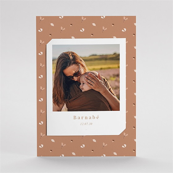 Faire-part naissance automne terracotta