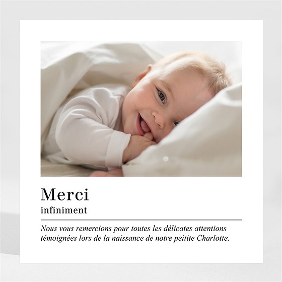 Remerciement naissance tendre définition