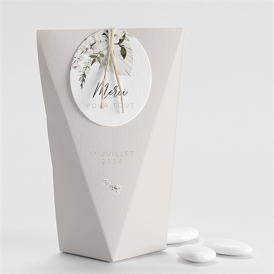 Boîte de dragées mariage orchidées étui