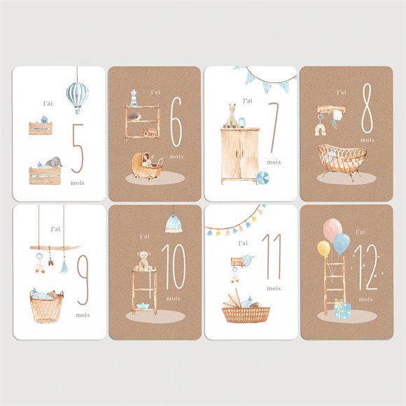 Carte étape bébé Kraft réf.N58110