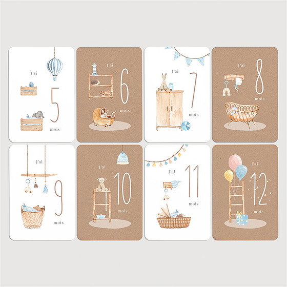 Carte étape bébé kraft